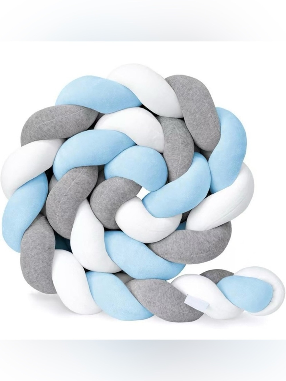 Plush Mixed-Color 3-Strand Braided Knot Soft Decor Pillow